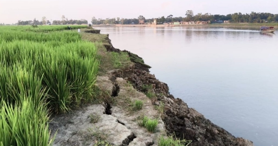 ৫০০ কোটি টাকার প্রকল্প, তবু কুশিয়ারার ভাঙনে বিলীন ফসলি জমি