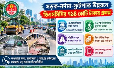 ফুটপাত-সড়ক-নর্দমার উন্নয়নে ডিএসসিসির ৭১৪ কোটি টাকার প্রকল্প