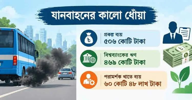 যানবাহনের কালো ধোঁয়া রোধে পরামর্শকের পকেটেই ৬০ কোটি টাকা