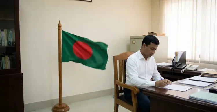 অফিস কক্ষে খুঁটিতে জাতীয় পতাকা প্রদর্শন করা যাবে না