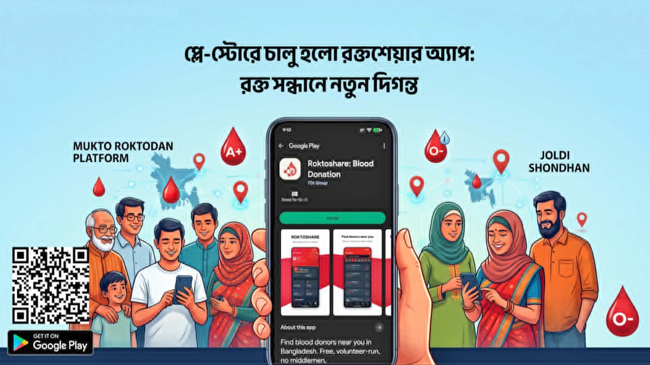 জরুরি রক্তদাতা খুঁজছেন? প্লে-স্টোরে এলো রক্তশেয়ার অ্যাপ